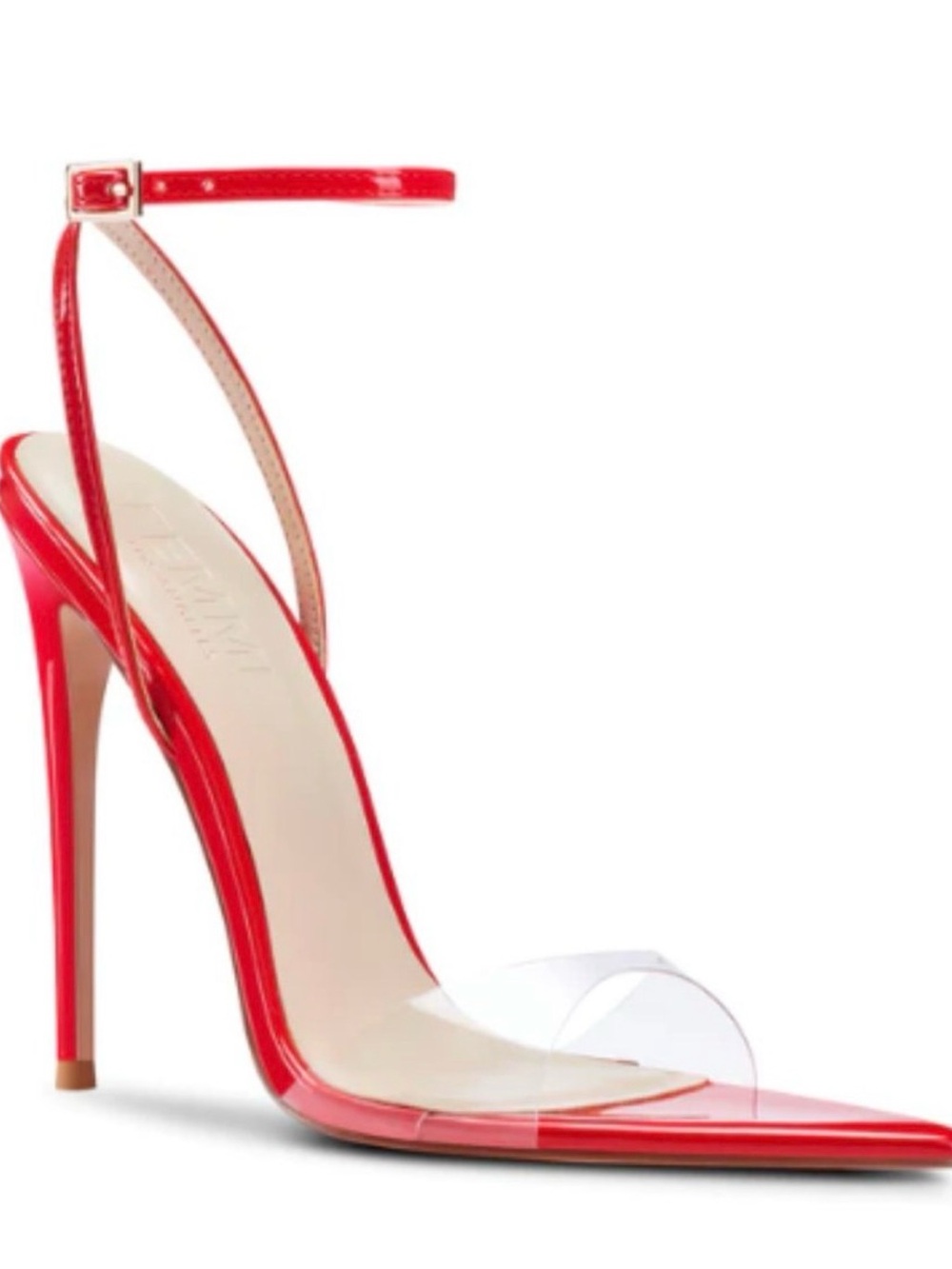 Femme LA Women's Red Gg Ankle Strap Pointed Toe Sandal Womens size 40